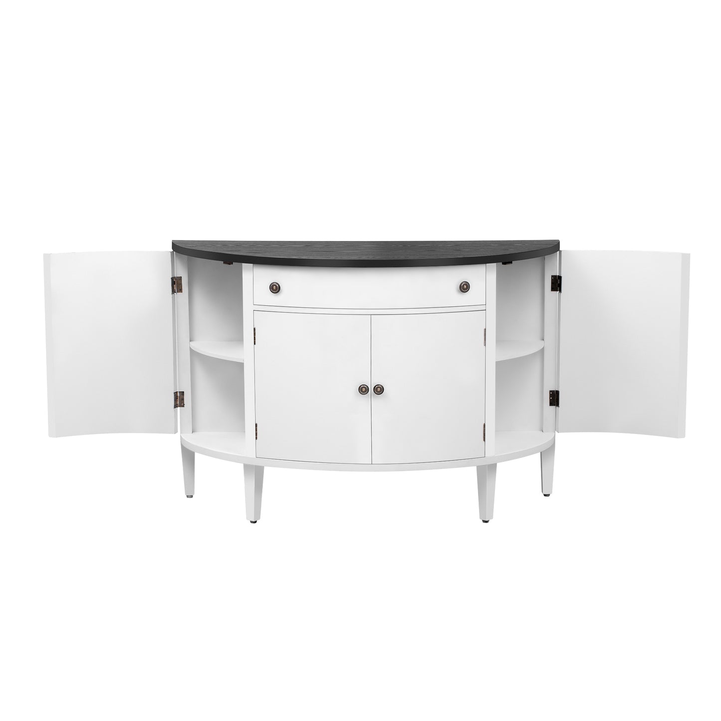 Curved Design Storage Cabinet made of Fraxinus Mandschuric Solid Wood Veneer, Adjustable Shelves, Suitable for Corridors, Entrances and Study.