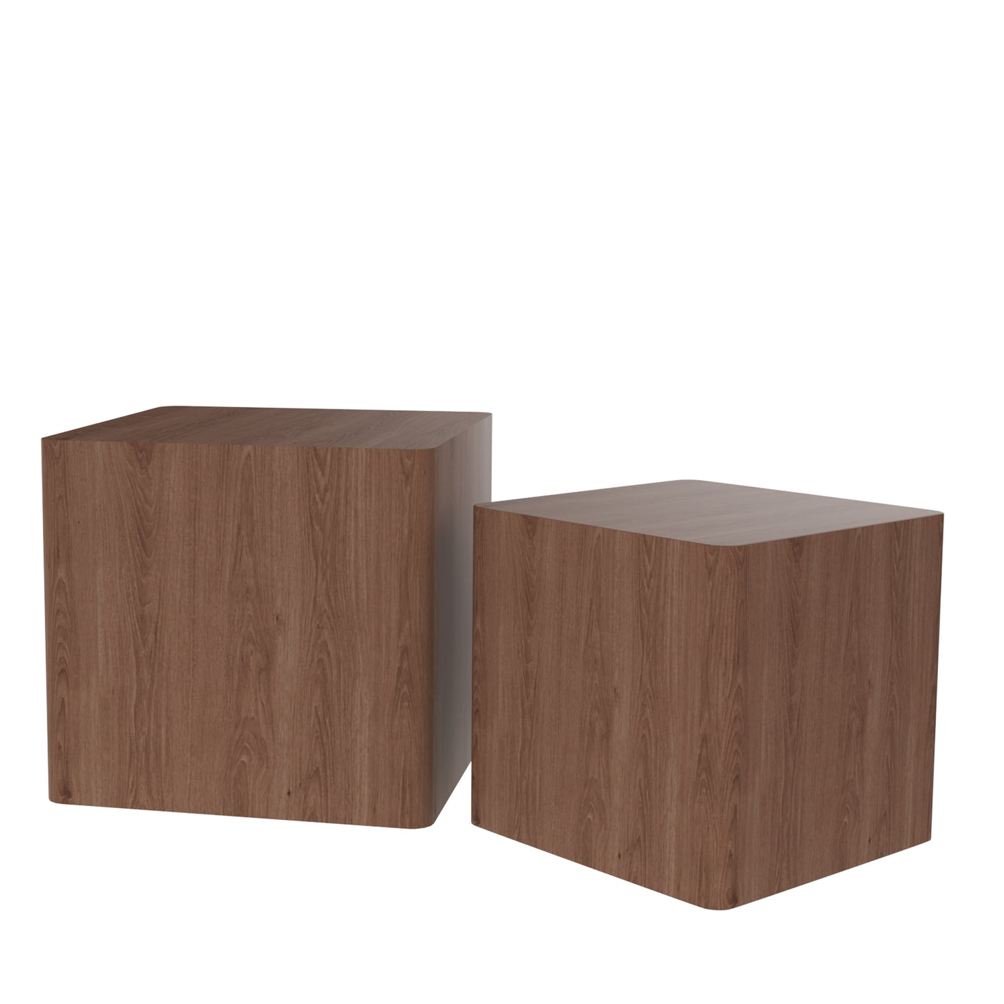 MDF Nesting table/side table/coffee table/end table for living room,office,bedroom Walnut,set of 2