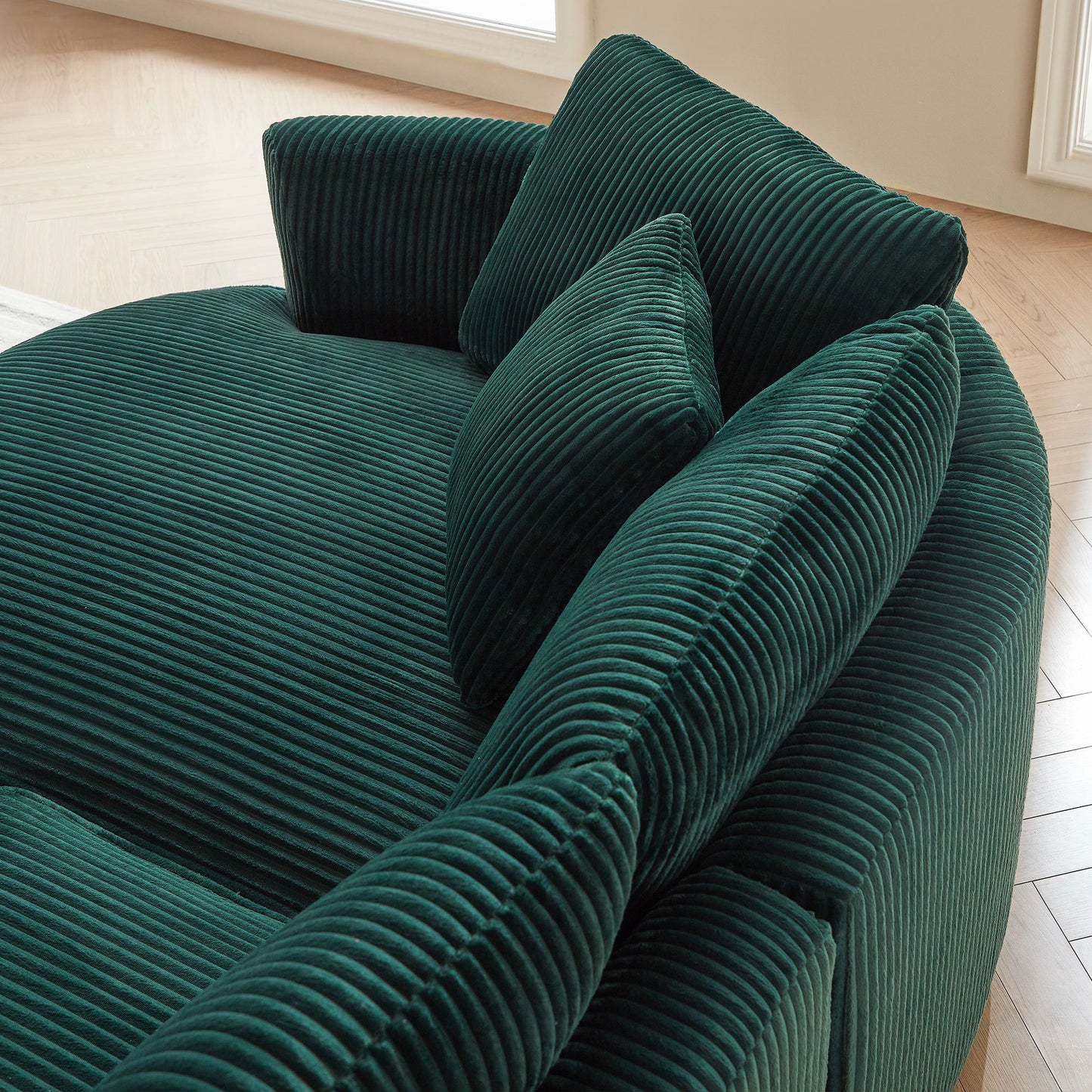 122.04 inch Oversized Sectional Sofa, Modern Couch with Chaise, Comfy Sofa Couch with Left Facing Chaise,Corduroy Sofa Green