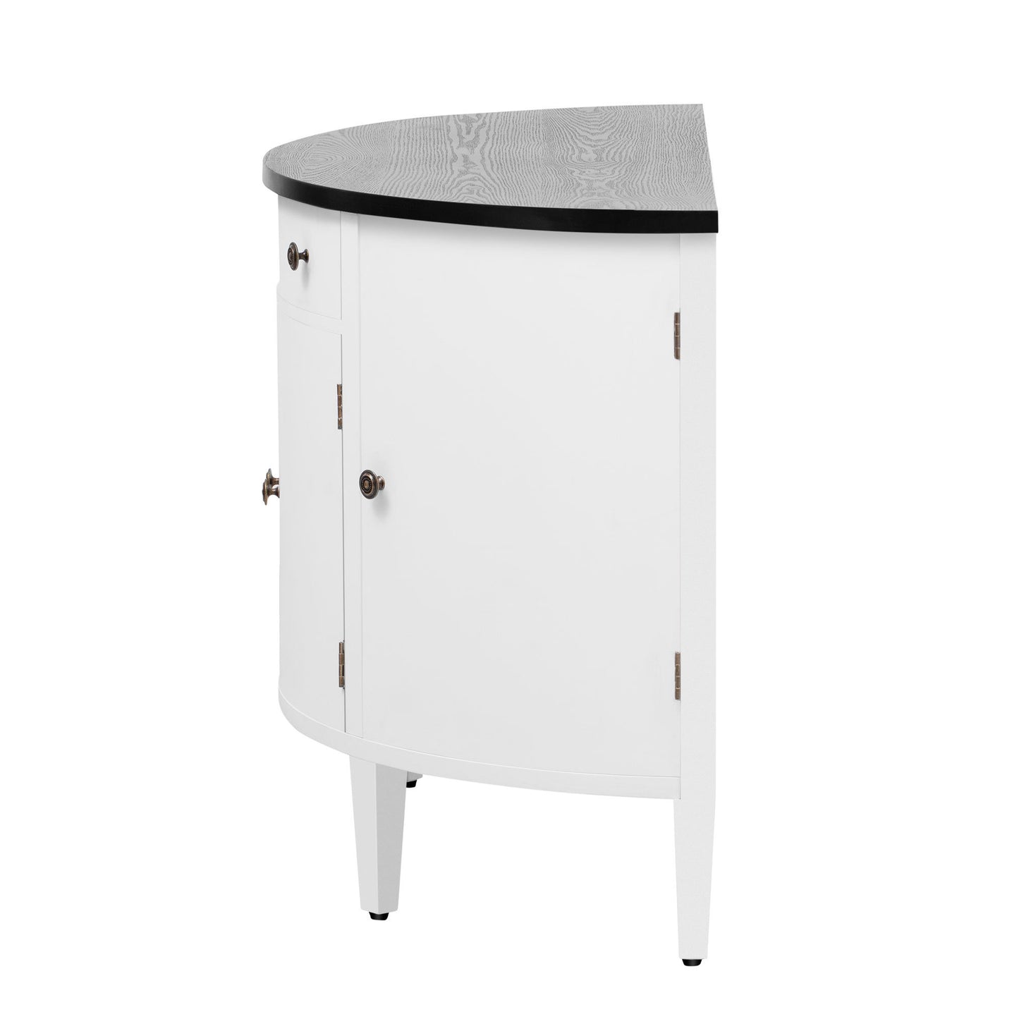 Curved Design Storage Cabinet made of Fraxinus Mandschuric Solid Wood Veneer, Adjustable Shelves, Suitable for Corridors, Entrances and Study.