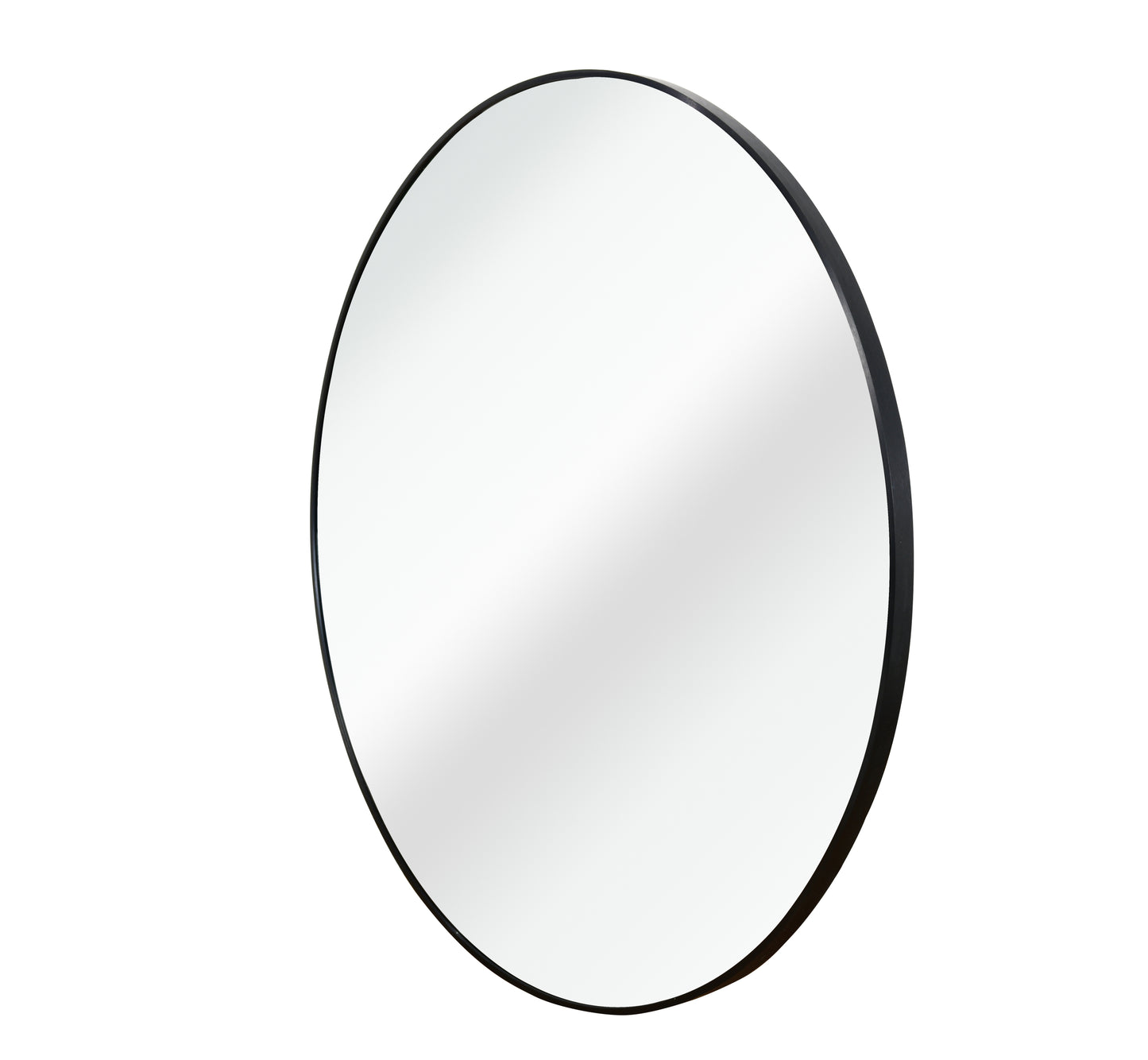 Black 16 Inch Metal Round Bathroom Mirror