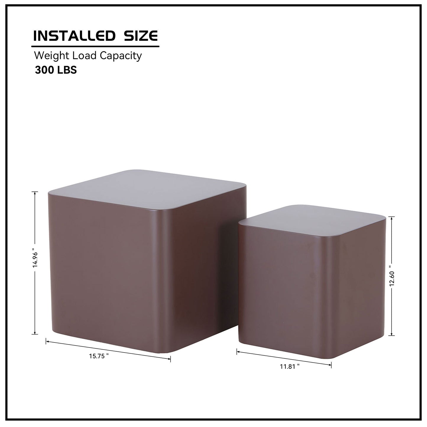 MDF Nesting table set of 2 Chocolate Brown