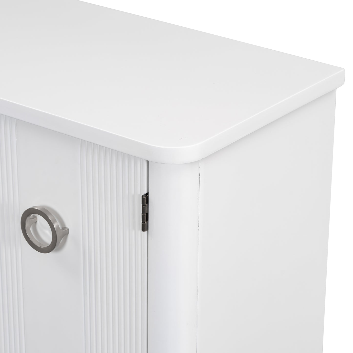 Simple and Atmospheric Solid Wood Veneer Fraxinus Mandschuric Cabinet with Three Acacia Solid Doors,Adjustable, Suitable for Study, Corridors,and Entrances.