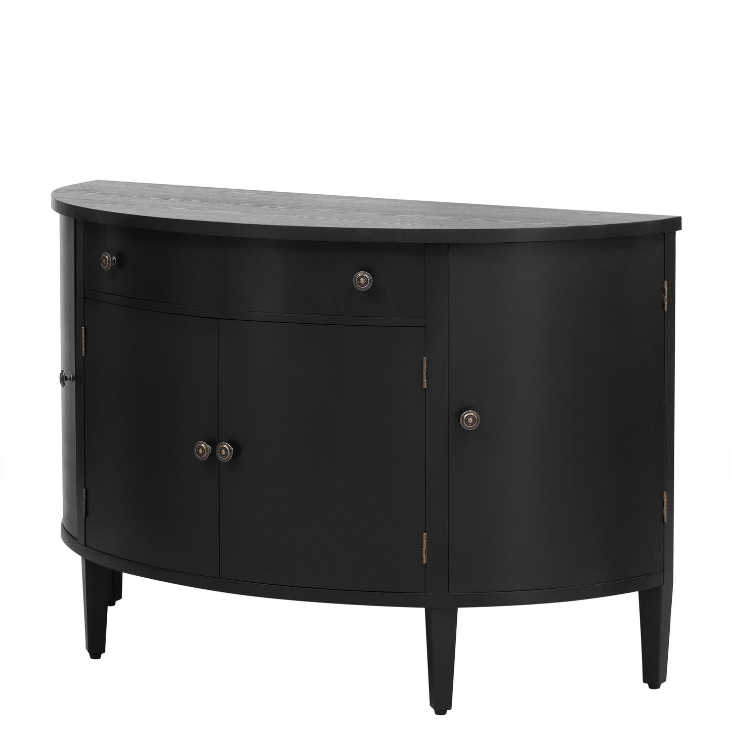 Curved Design Storage Cabinet made of Fraxinus Mandschuric Solid Wood Veneer, Adjustable Shelves, Suitable for Corridors, Entrances and Study.