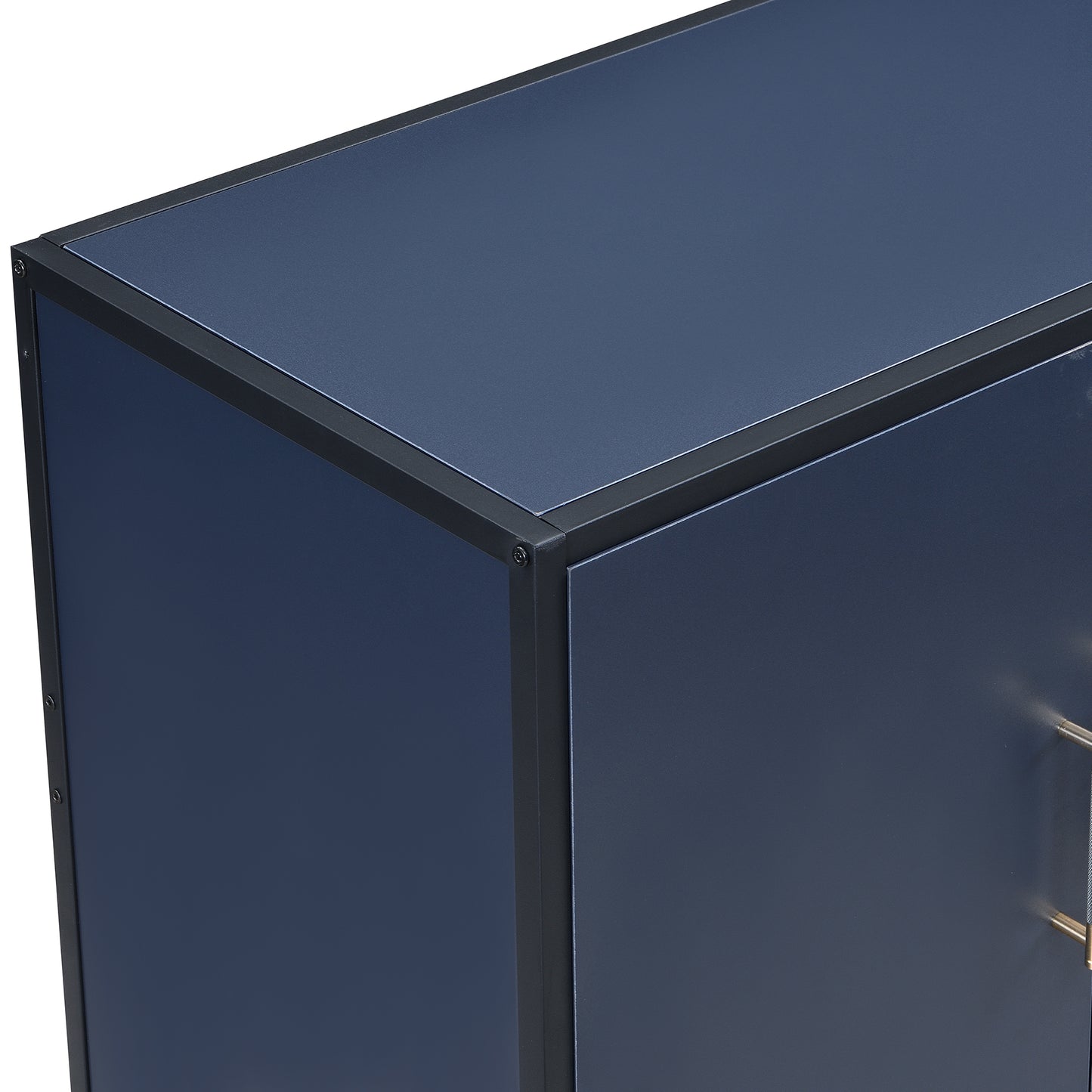 Distinctive Features of Four-Door Sideboard with Metal and Cross-Leg Design,Suitable for Living Rooms,Entrance and Study