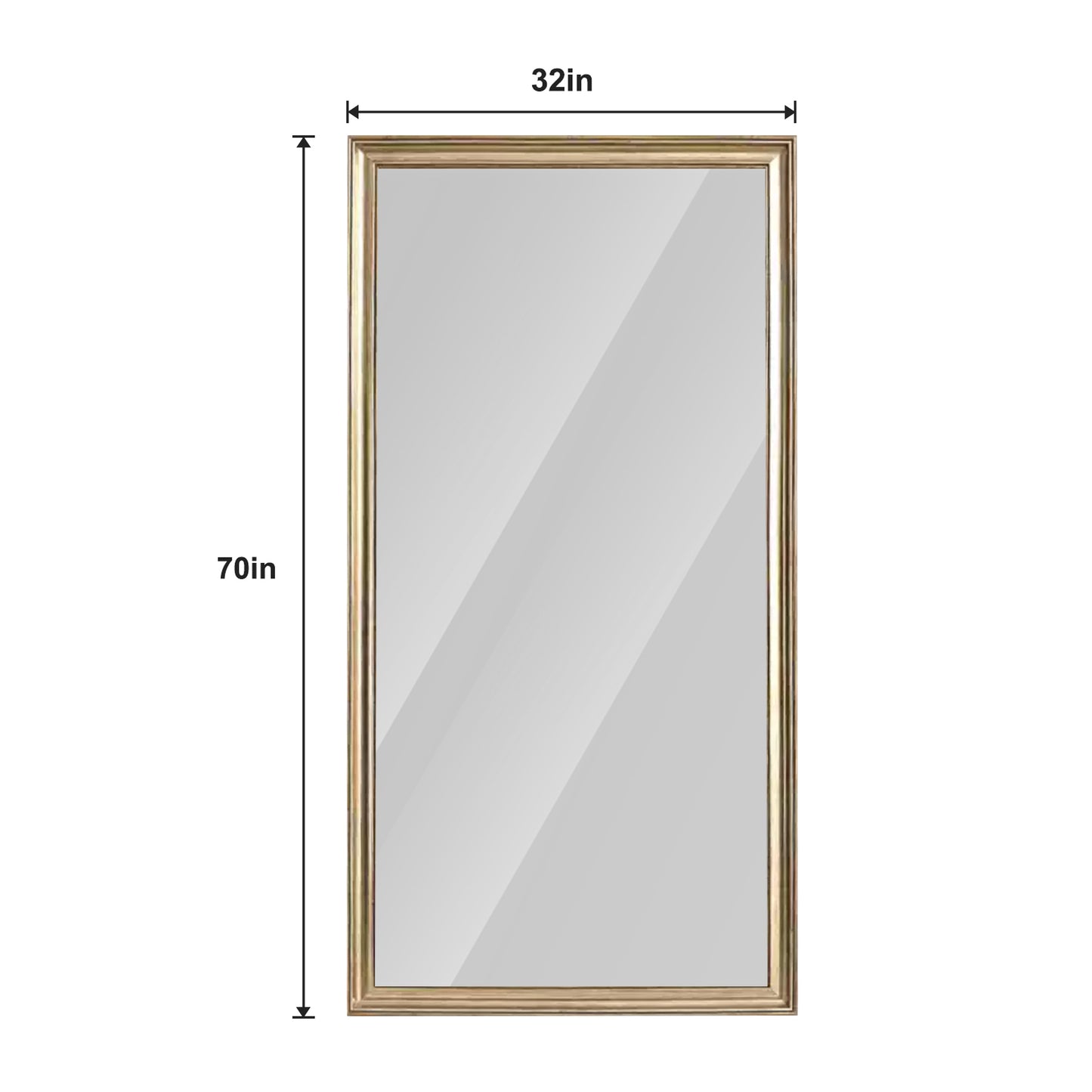 32"*70"Full body floor mirror - elegant frame design, durable structure - essential for bedrooms, clothing stores, salons