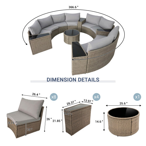 Outdoor Patio Sofa Set – Wicker Rattan Conversation Furniture with Cushions, Garden Seating Set