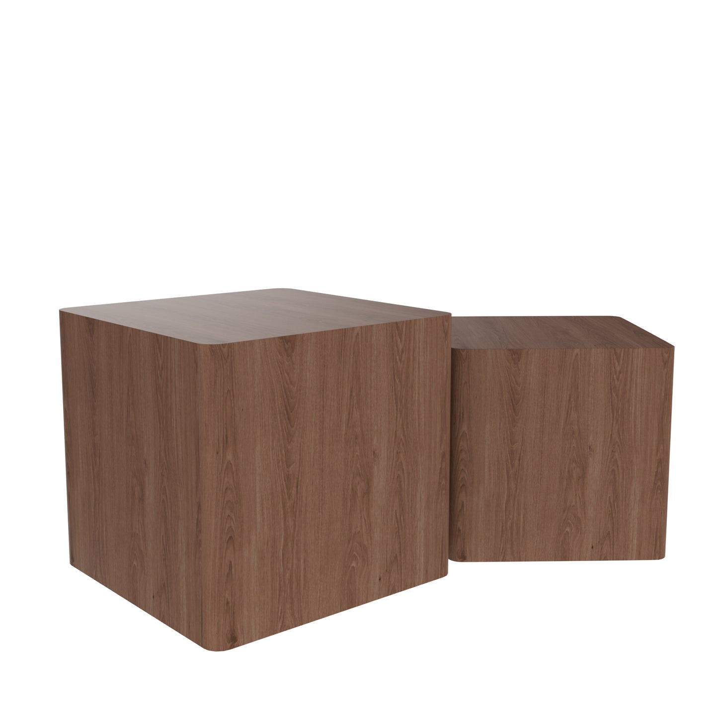 MDF Nesting table/side table/coffee table/end table for living room,office,bedroom Walnut,set of 2
