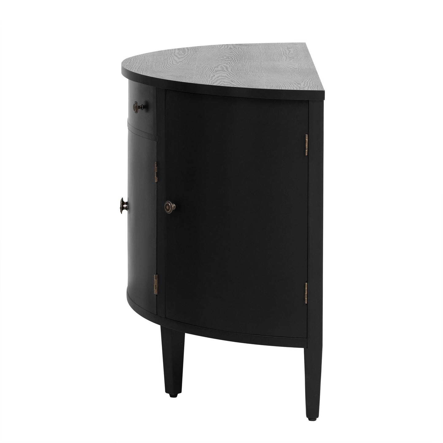 Curved Design Storage Cabinet made of Fraxinus Mandschuric Solid Wood Veneer, Adjustable Shelves, Suitable for Corridors, Entrances and Study.