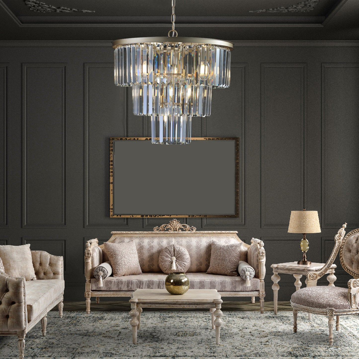 Gold Luxury Crystal Chandelier Modern Chandeliers Lights (No Bulbs)