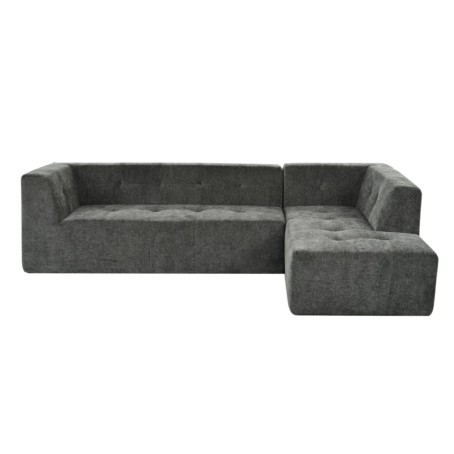 112.2*74" Modular Modular Combination Living Room Sofa Set, Modern Minimalist Sofa, Living Room Upholstered Sofa Bed, Bedroom, 2pcs Computer Free Combination, L-Shaped, Black Gray