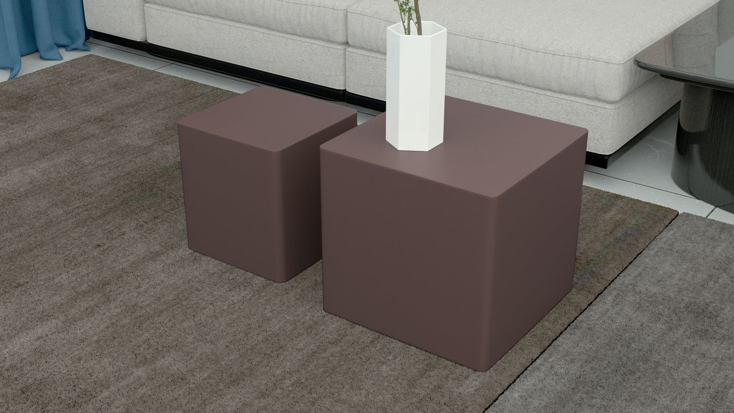 MDF Nesting table set of 2 Chocolate Brown