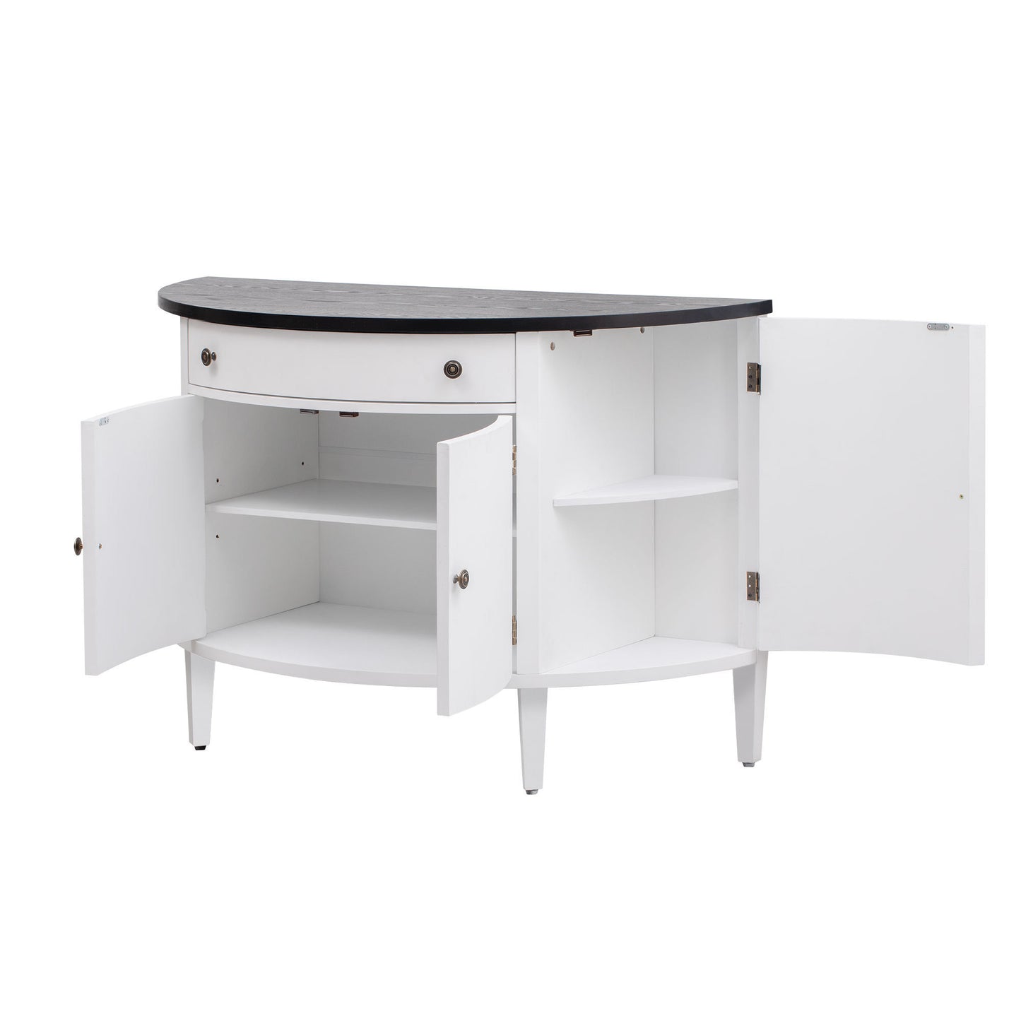 Curved Design Storage Cabinet made of Fraxinus Mandschuric Solid Wood Veneer, Adjustable Shelves, Suitable for Corridors, Entrances and Study.