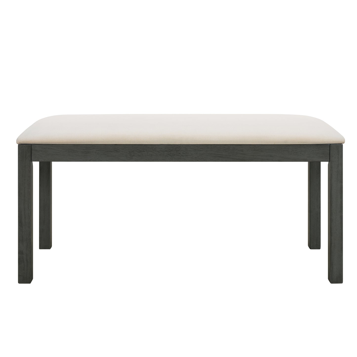 Farmhouse Classical 6-Piece Dining Table Set with Trestle Legs,Kitchen Table Set for 6 with 4 Upholstered Dining Chairs and Bench, Grey