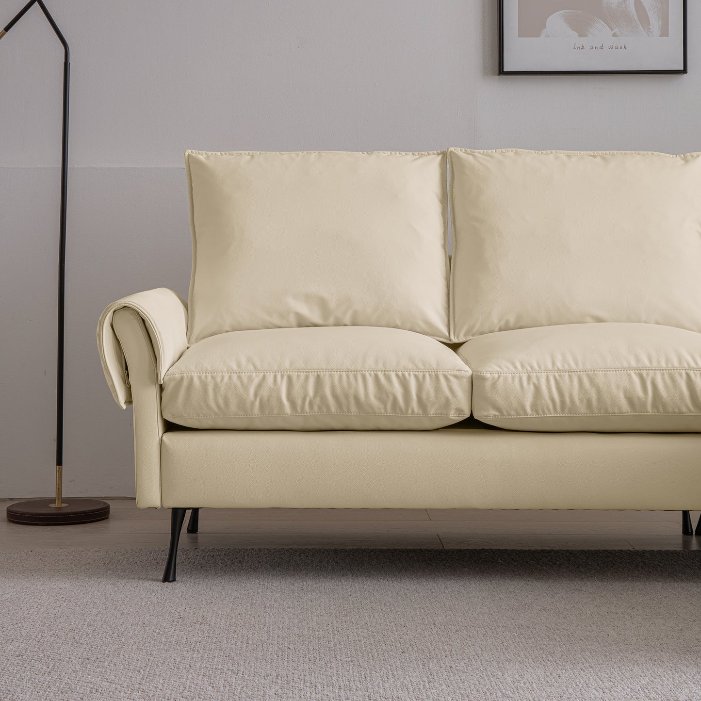 81"Modern Sectional Technical leather L-Shaped Sofa Couch with Reversible Chaise Lounge