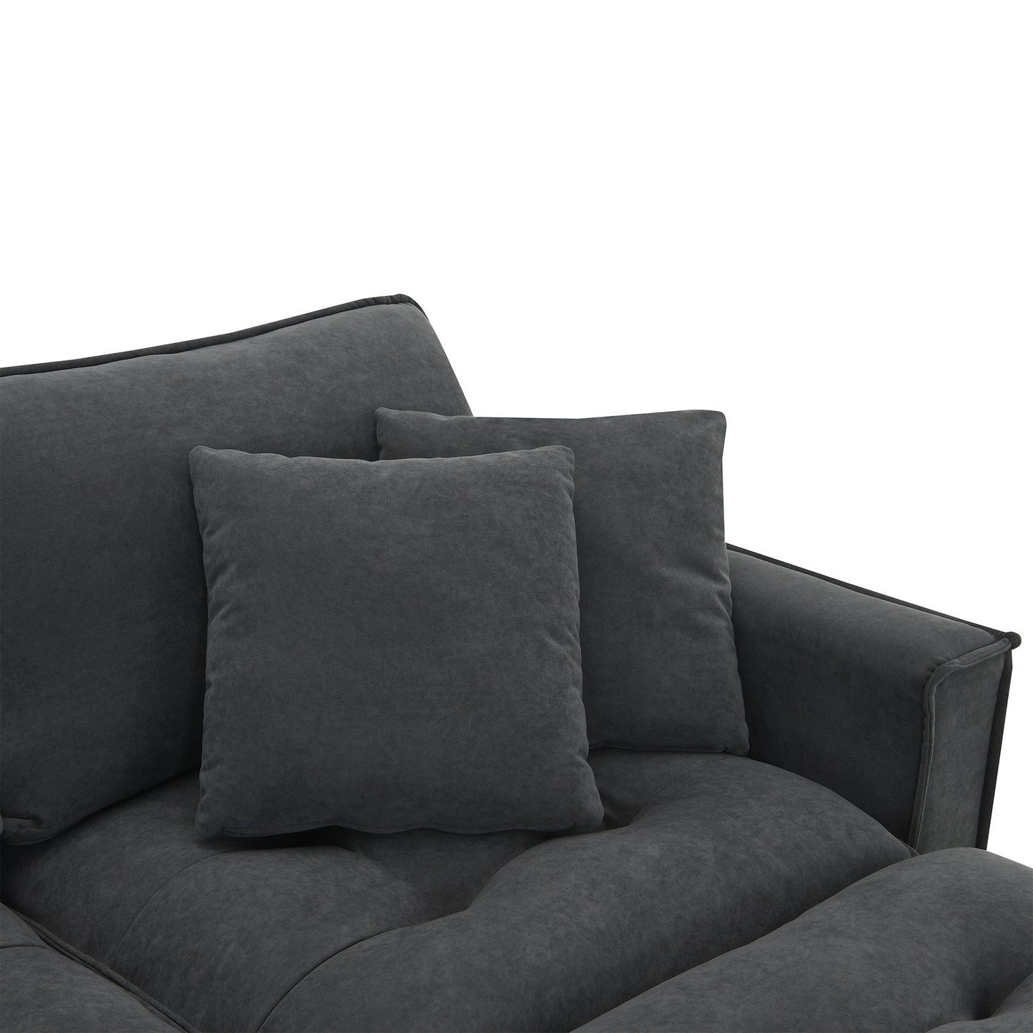 100*59" Modern Convertible Sectional Sofa,L-shaped Reversible Couch Set with Free Pillows,4 Seat Suede Velvet Sleeper Sofa with Ottoman for Living Room,Apartment,Office,3 Colors