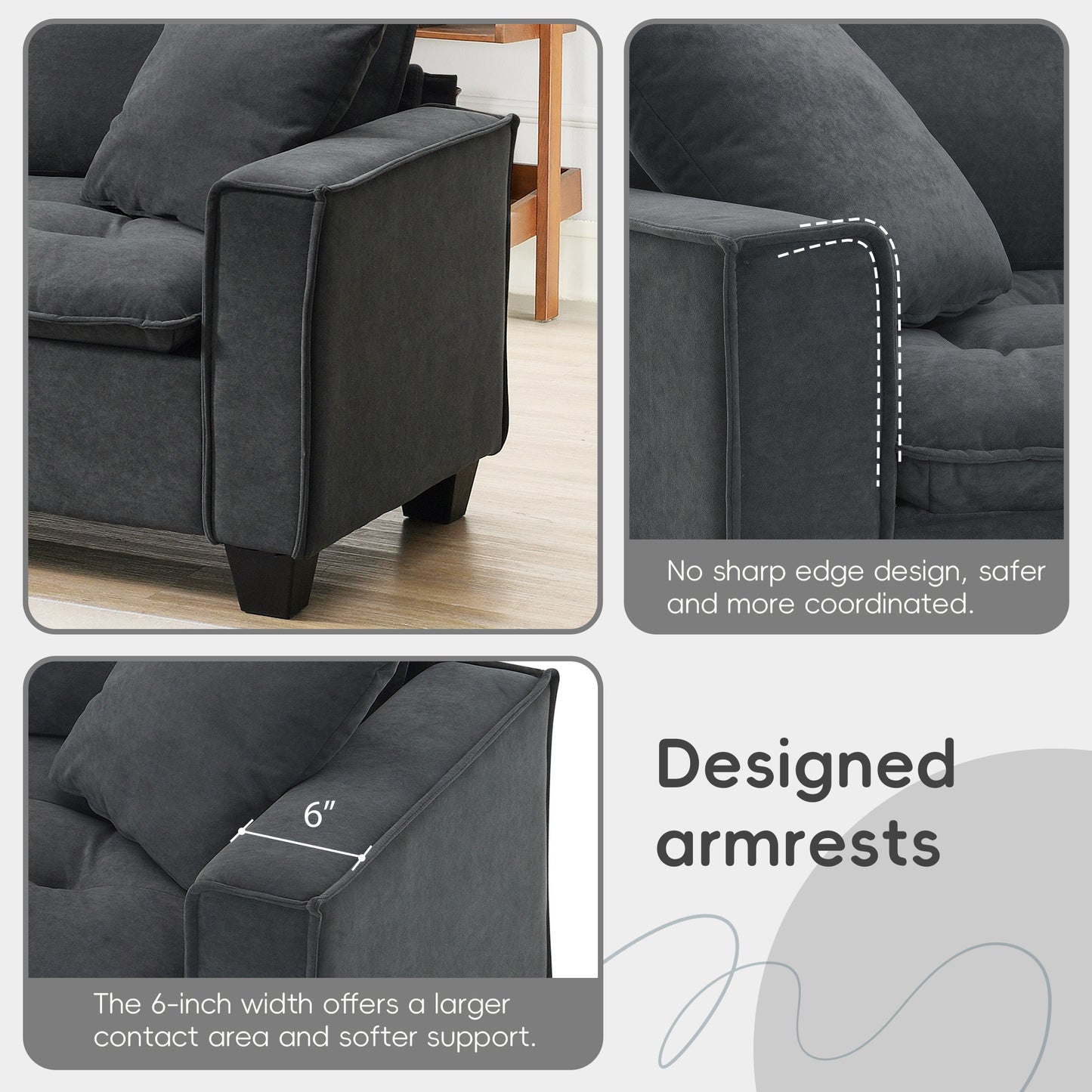 100*59" Modern Convertible Sectional Sofa,L-shaped Reversible Couch Set with Free Pillows,4 Seat Suede Velvet Sleeper Sofa with Ottoman for Living Room,Apartment,Office,3 Colors