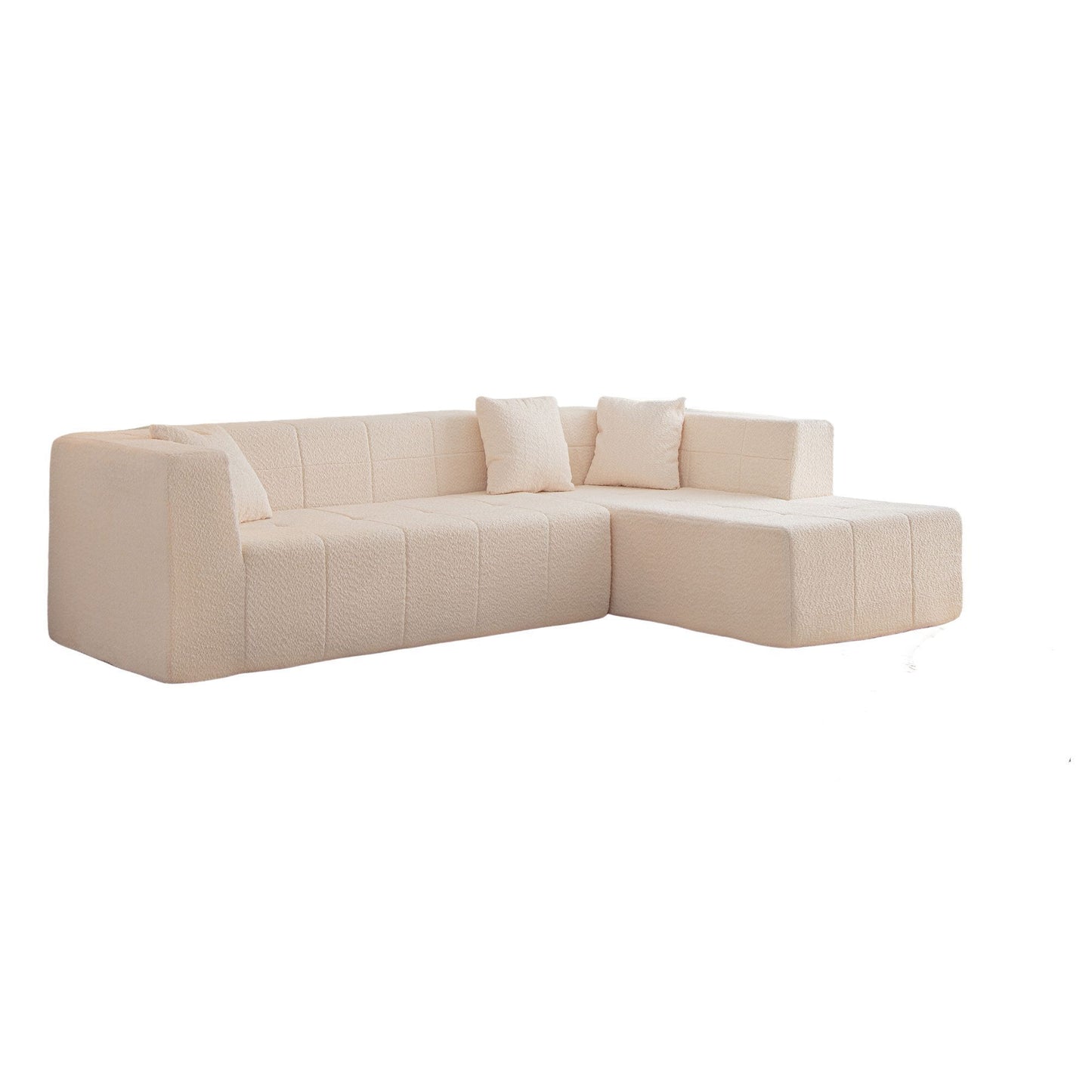 105.5" Modular L-Shaped Sectional Floor Couch, Deep Seat Tufted Comfy Sofa set with Chaise for Living Room
