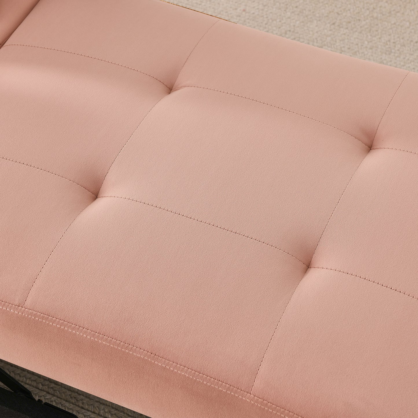 Convertible Sleeper Sofa Chair Adjustable Backrest Recliner with Pullout Sofa Bed with Wheels, Modern Linen Fabric for Living Room for Tight Spaces, Pink
