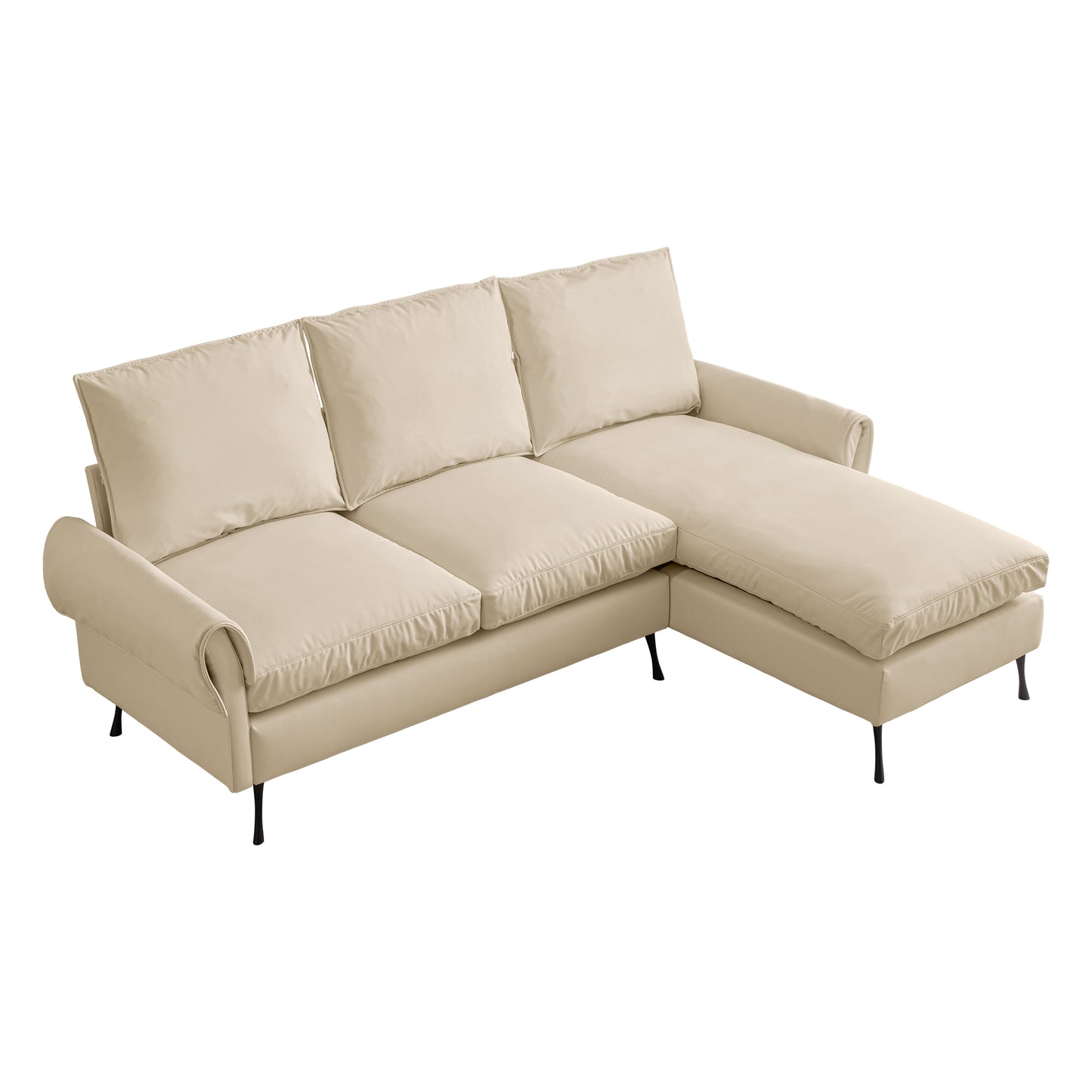 81"Modern Sectional Technical leather L-Shaped Sofa Couch with Reversible Chaise Lounge