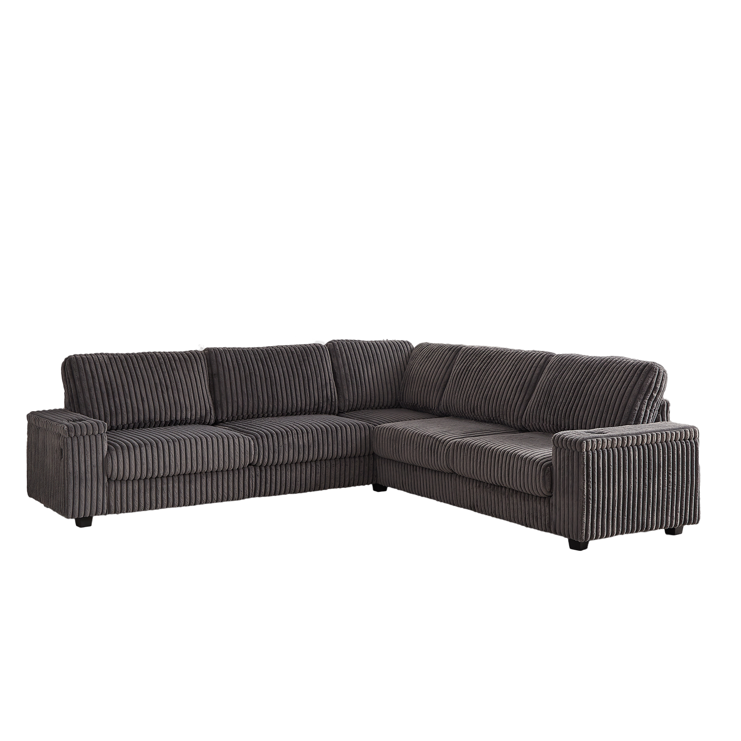 110-Inch Oversized Corduroy Corner Sofa,L Shaped Corner Couch with two storage spaces,USB port & T-pyce port and Cup-holder , Deep Seat Comfy Upholstered Couches for Living Room(Not freely combinable)