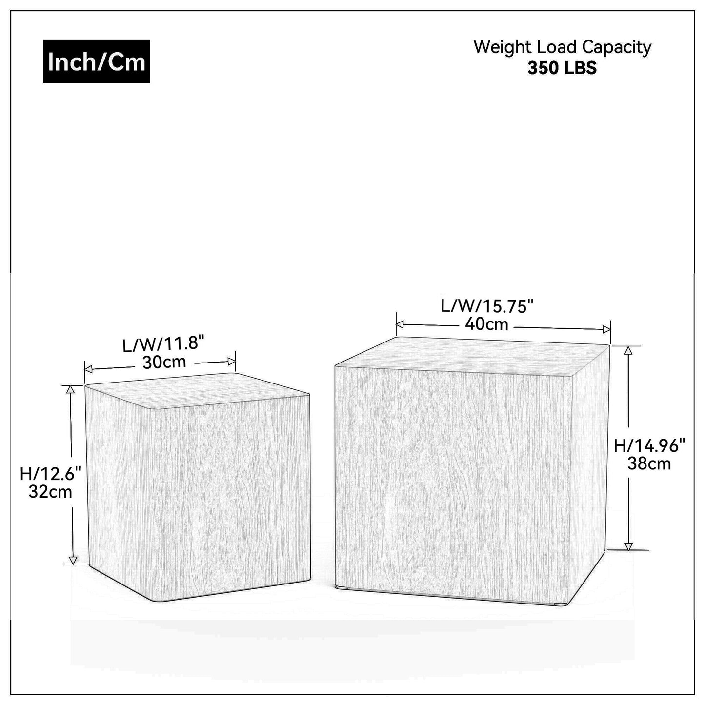 MDF Nesting table/side table/coffee table/end table for living room,office,bedroom Walnut,set of 2
