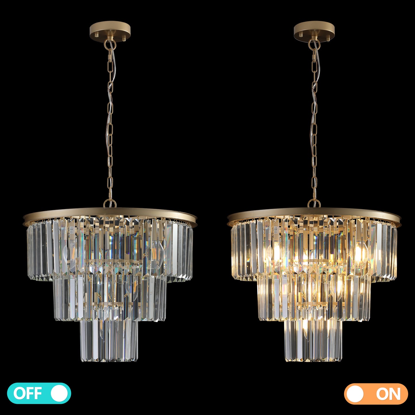 Gold Luxury Crystal Chandelier Modern Chandeliers Lights (No Bulbs)