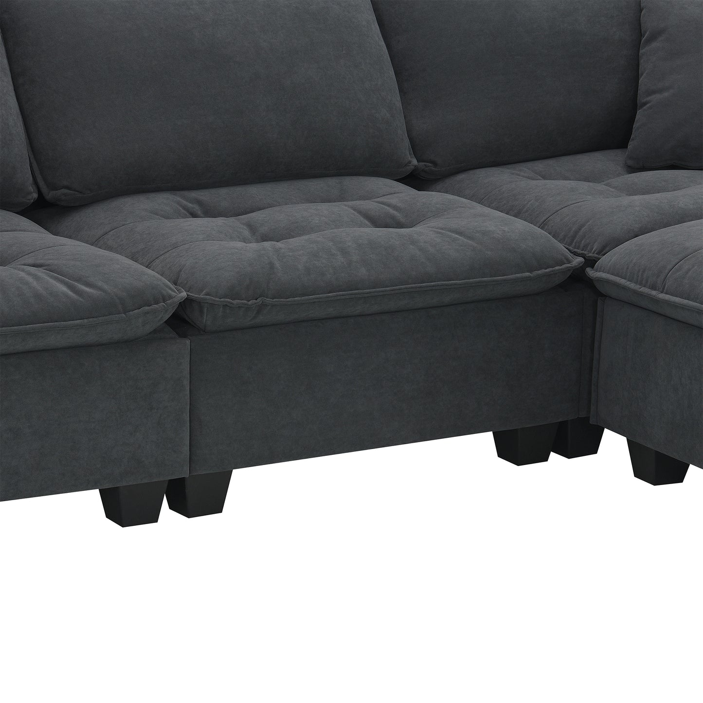 100*59" Modern Convertible Sectional Sofa,L-shaped Reversible Couch Set with Free Pillows,4 Seat Suede Velvet Sleeper Sofa with Ottoman for Living Room,Apartment,Office,3 Colors