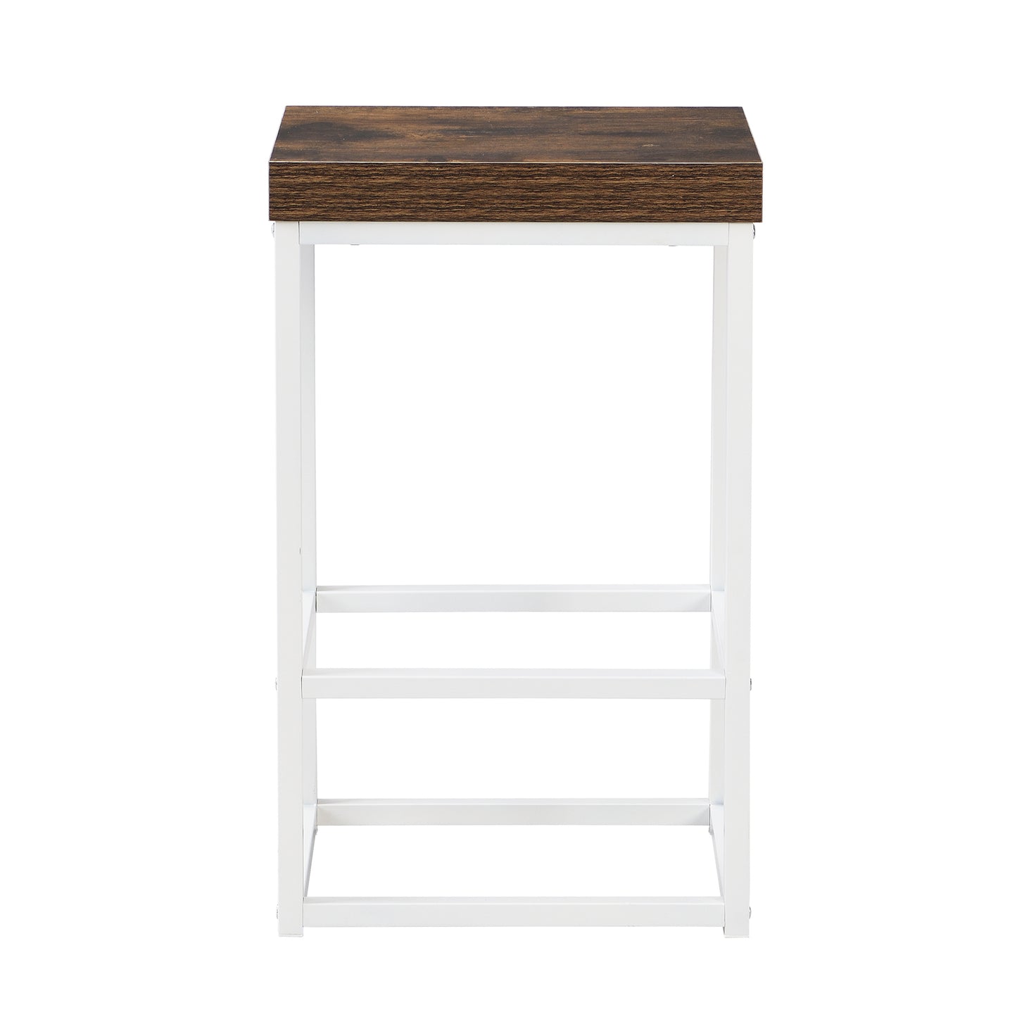 Farmhouse Kitchen Island Set with Drop Leaf and 2 Seatings,Dining Table Set with Storage Cabinet, Drawers and Towel Rack, White+Rustic Brown