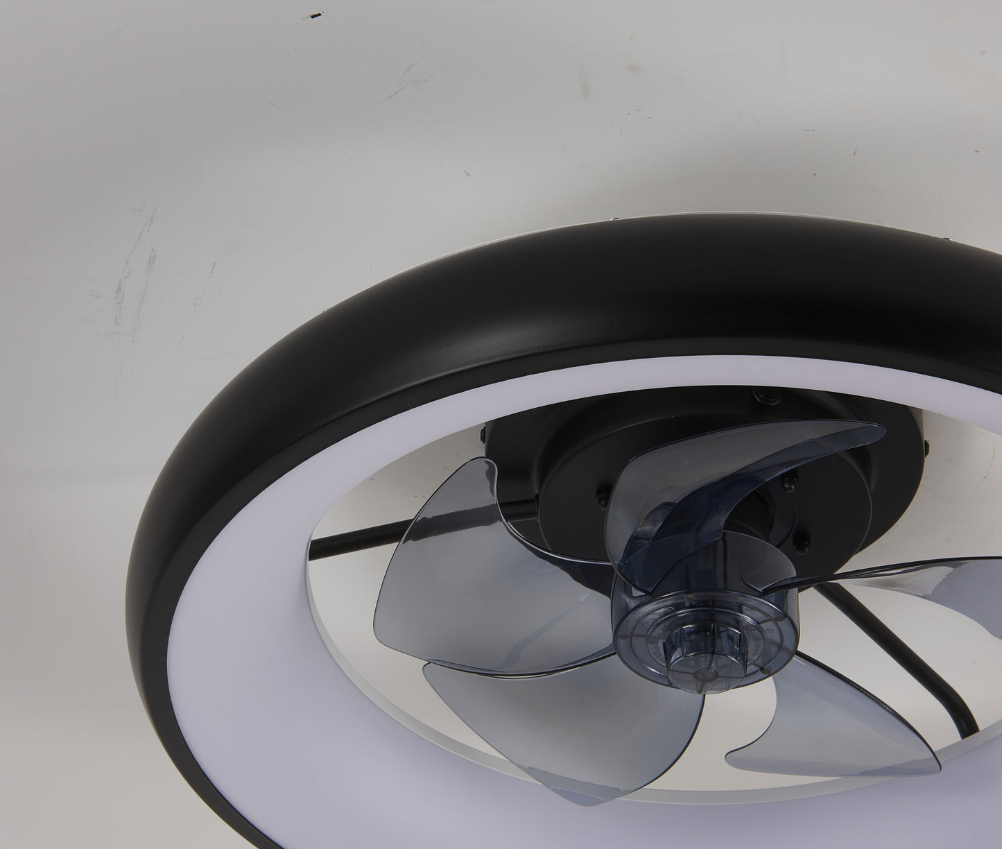 19.7-inch Black LED Ceiling Fan Light – Dimmable and Adjustable Color Temperature, APP & Remote Control, Modern Smart Ceiling Fan for Living Room, Bedroom, and Dining Room