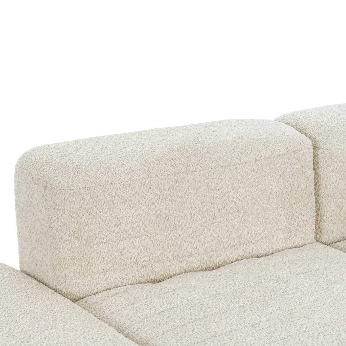 116.5" Sectional Sofa Full-compressed Sofa Couch Free-combined Sofa for Living Room, Beige