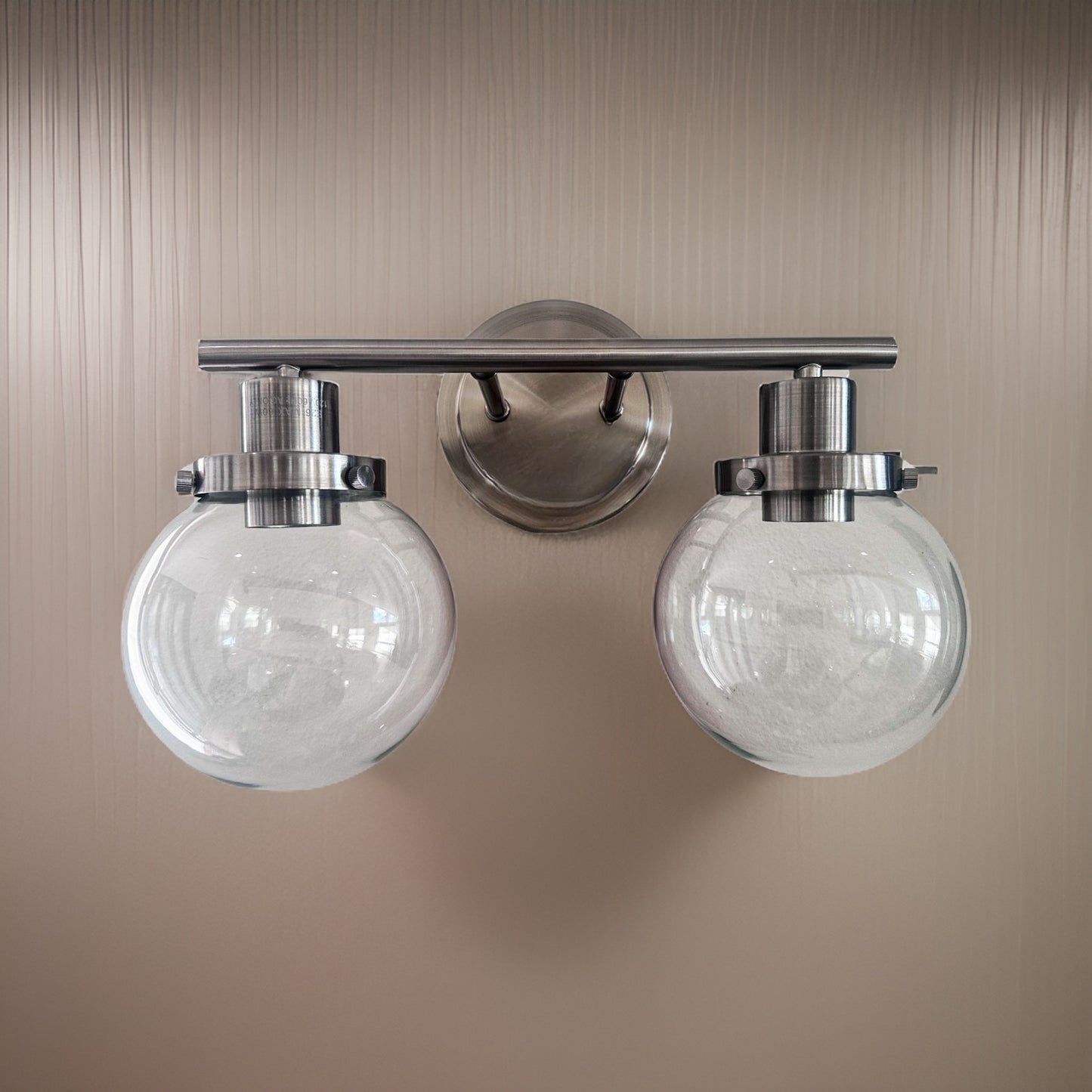Bathroom Vanity Light Fixtures, 2-Light Black Wall Sconce Lighting Wall Lamp with Clear Glass Shade, Vintage Wall Mounted Lights Bathroom Lights for Mirror, Living Room, Bedroom, Hallway, Porch