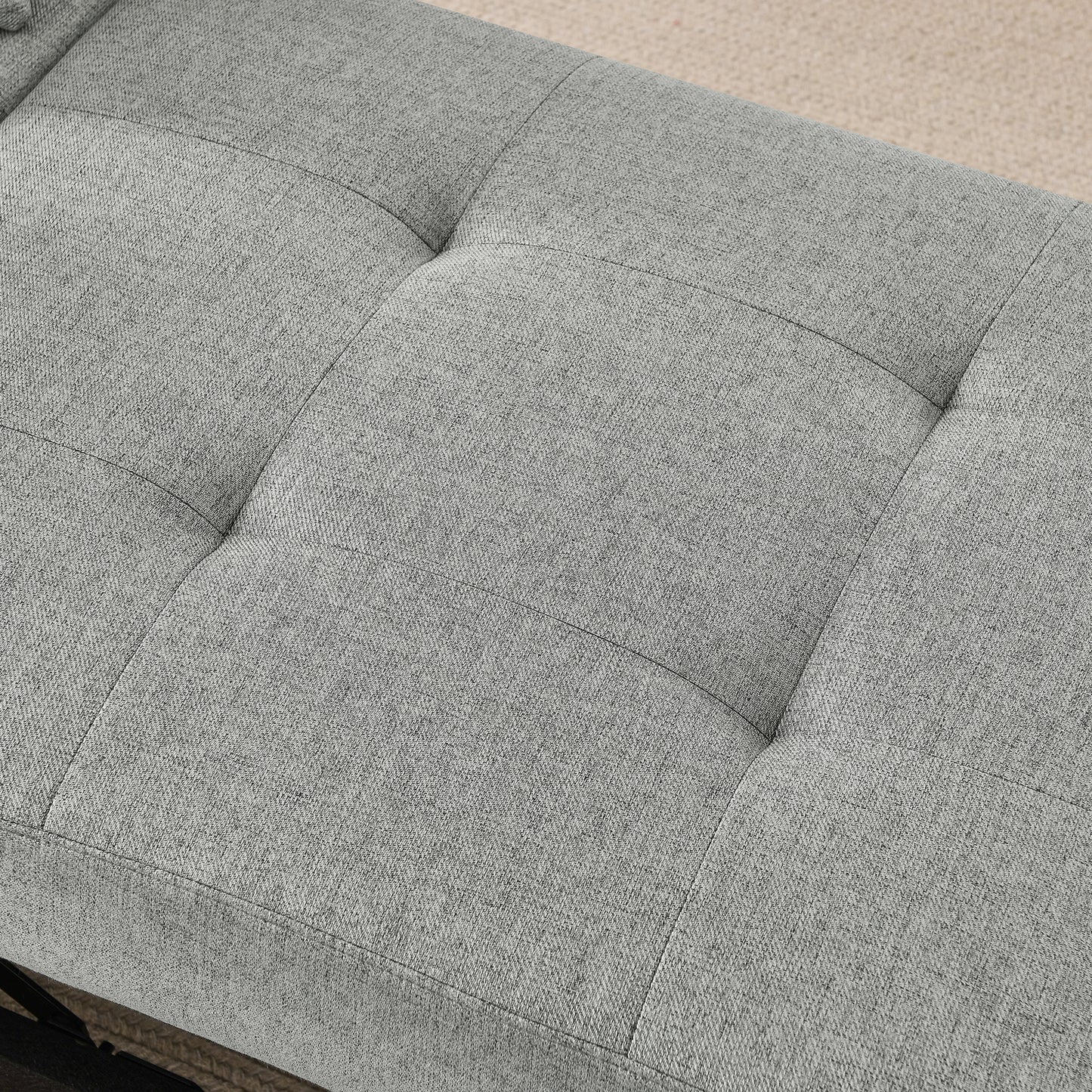 Convertible Sleeper Sofa Chair Adjustable Backrest Recliner with Pullout Sofa Bed with Wheels, Modern Linen Fabric for Living Room for Tight Spaces, Grey