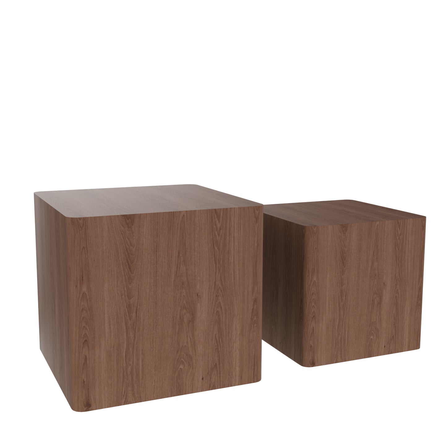 MDF Nesting table/side table/coffee table/end table for living room,office,bedroom Walnut,set of 2