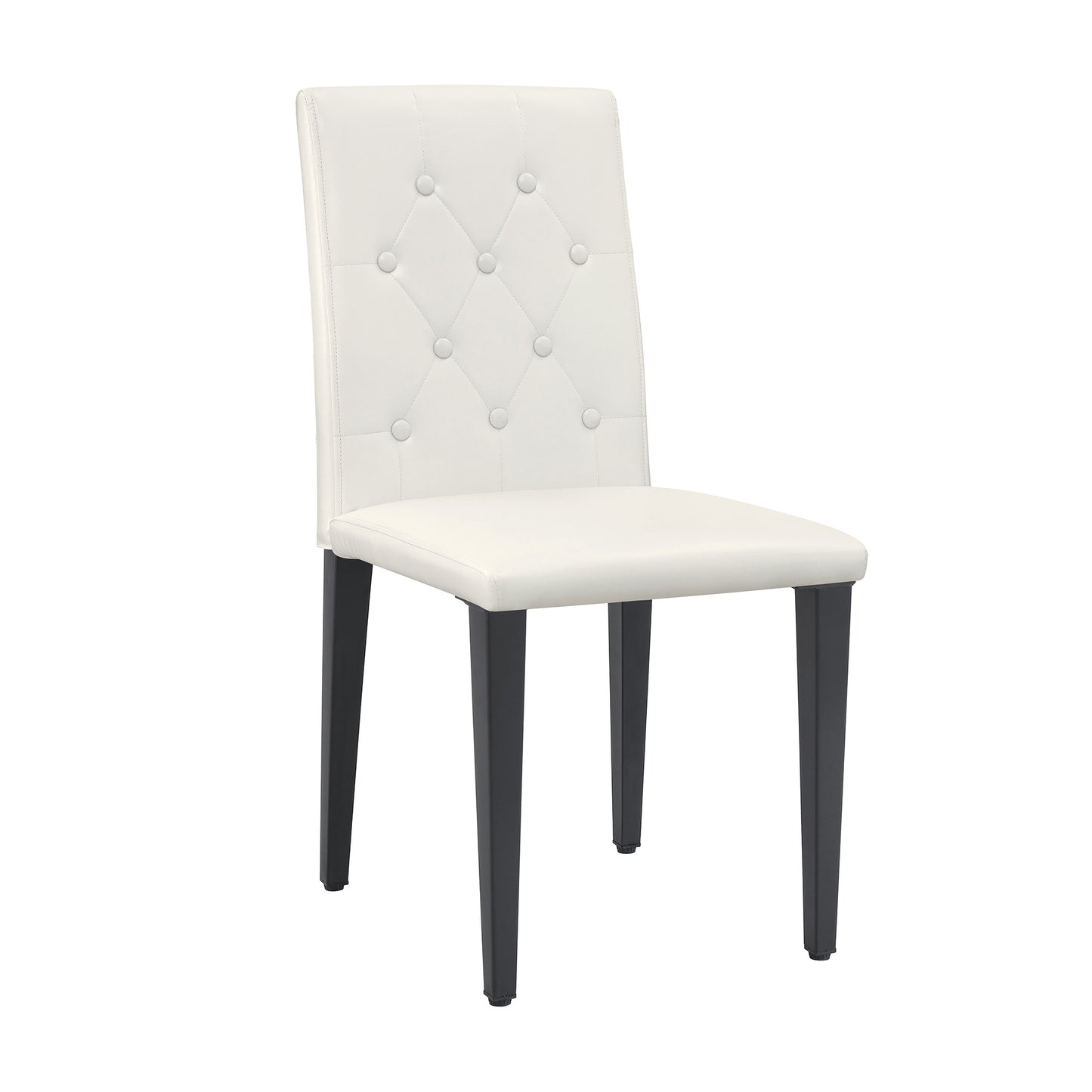 PU Leather Dining Chairs Set of 4 – Ergonomic Buckle Backrest Chairs, 35” Upholstered Dining Seating with Metal Legs