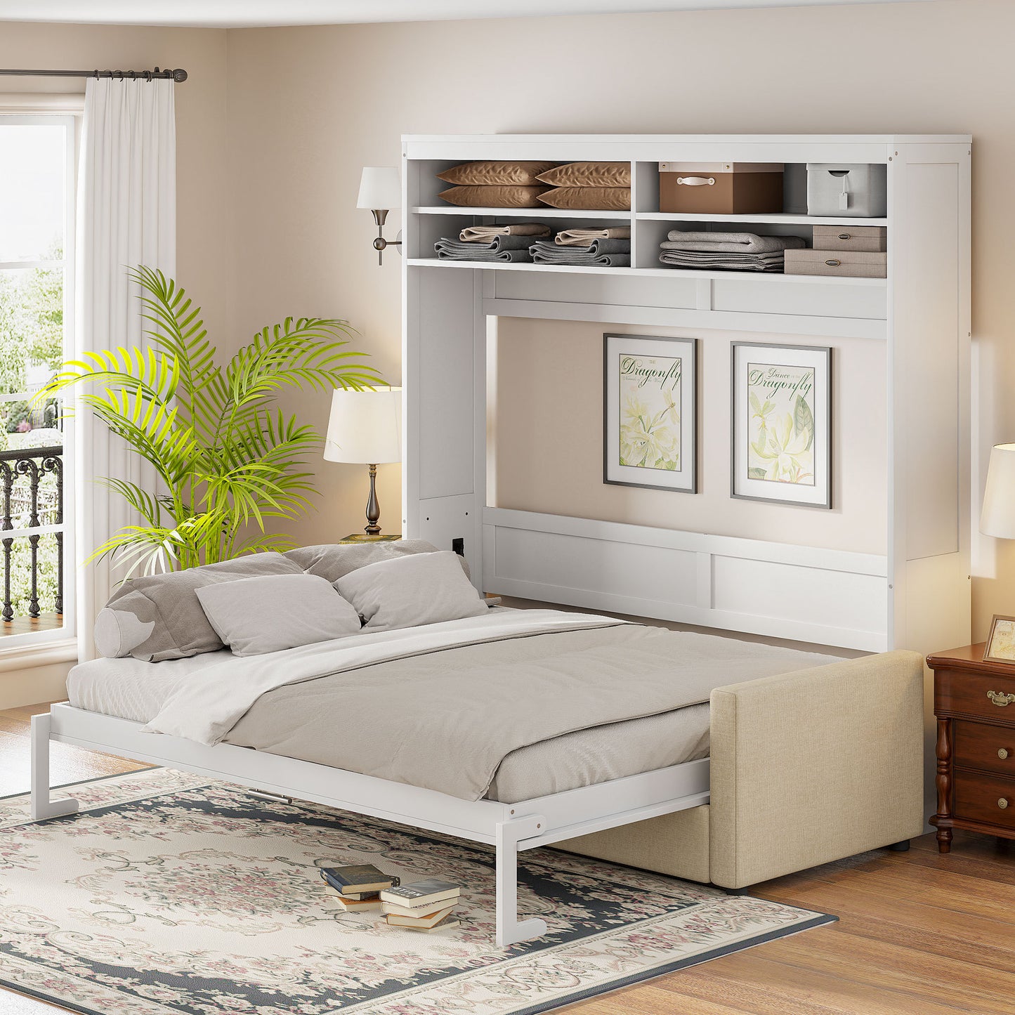 Queen Size Murphy Bed Wall Bed with Sofa