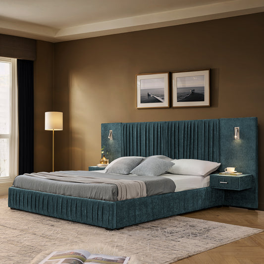 Platform Bed Queen Multiple Color Options Foam Modern with Headboard for Bedroom or Guest Room
