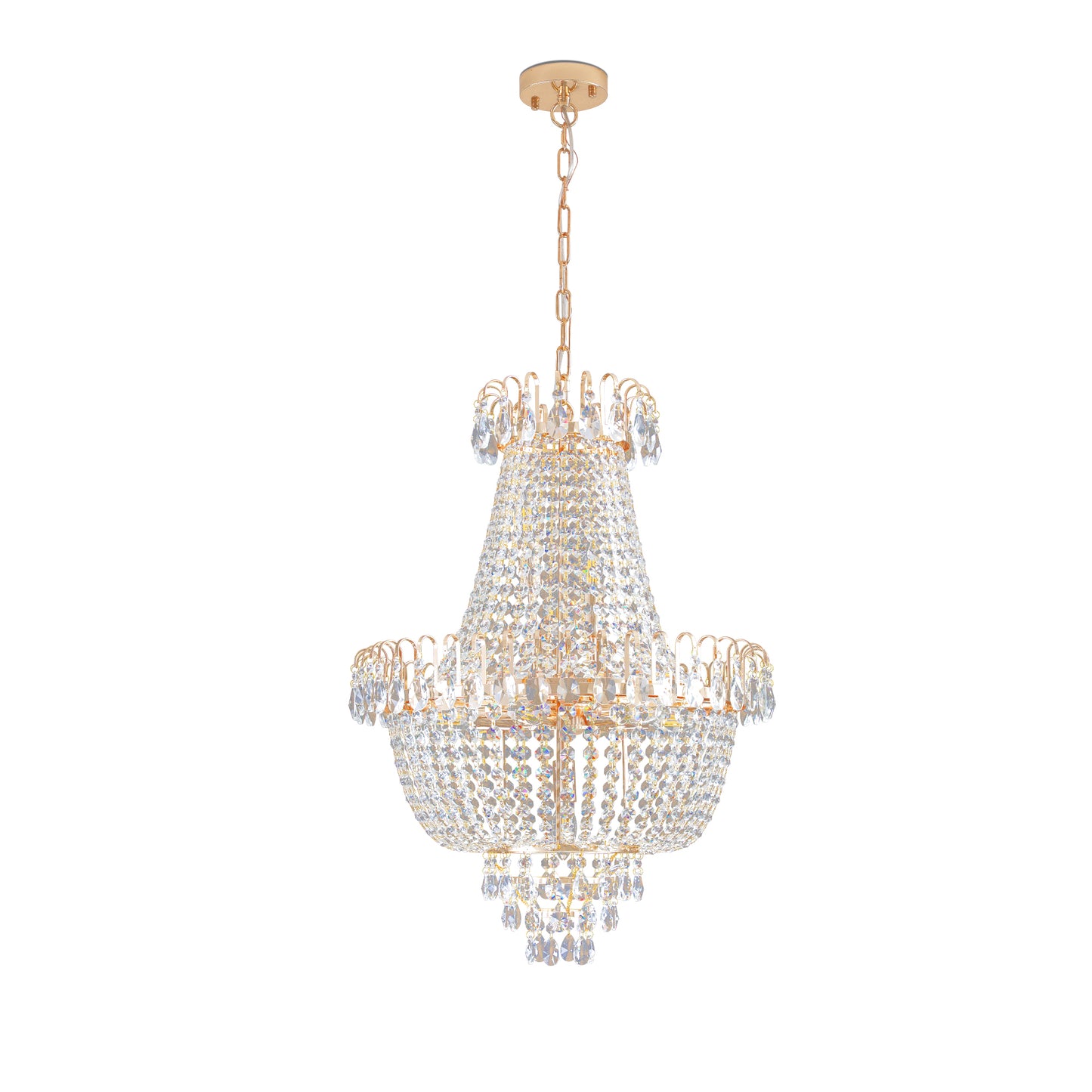 (Same as W1340P143189)Gold Crystal Chandeliers,Large Contemporary Luxury Ceiling Lighting for Living Room Dining Room Bedroom Hallway (Without Bulb)