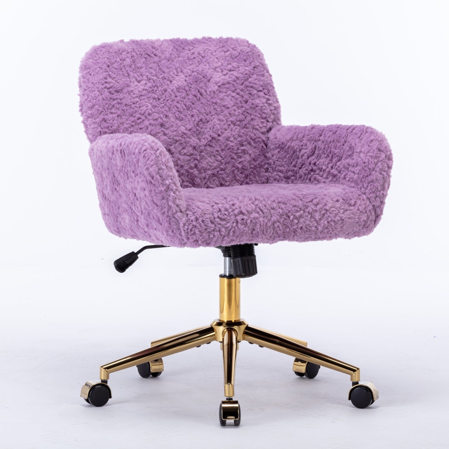 Adjustable Swivel Home Office Desk Chair with Golden Metal Base