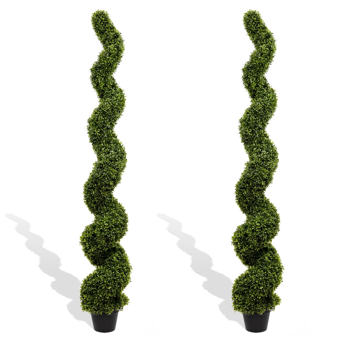 Spiral Topiary Trees Artificial Outdoor Faux Boxwood Plants Twisted Green Potted Trees for Garden Front