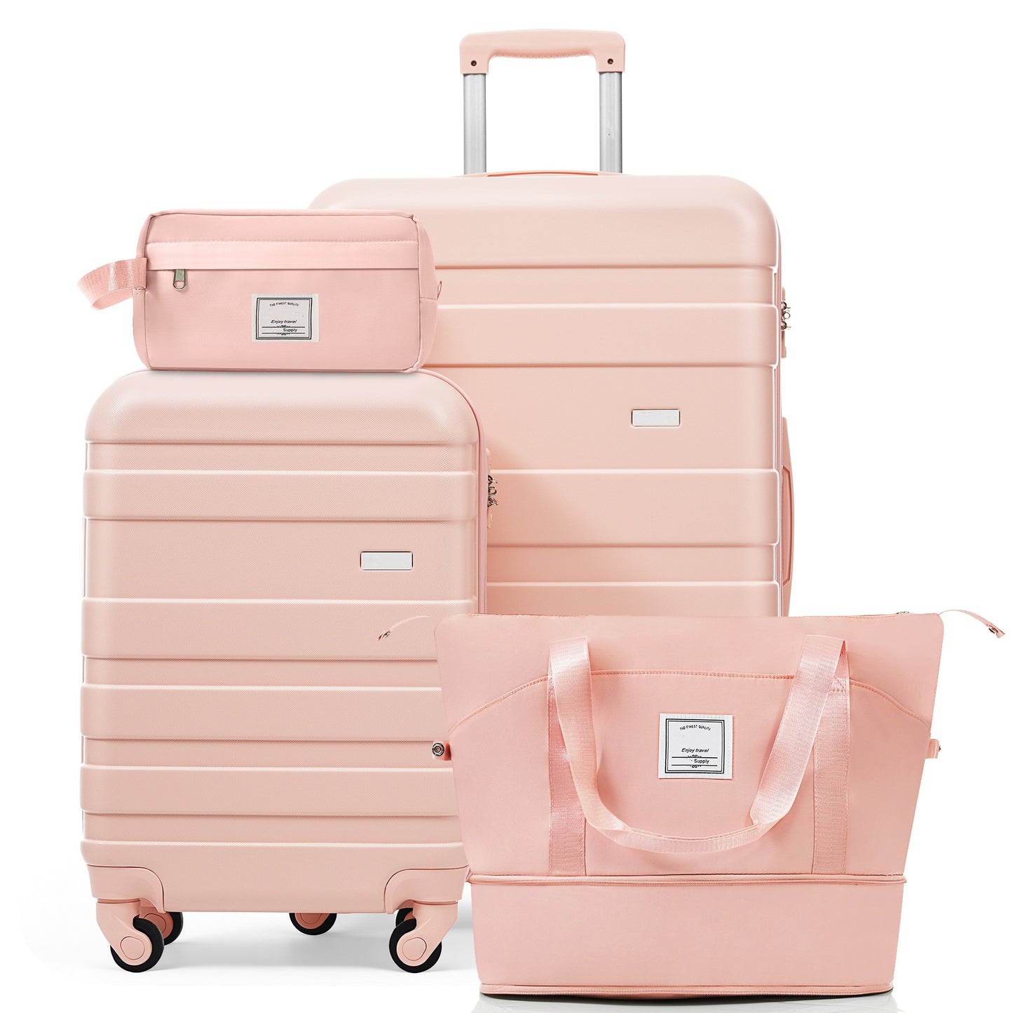 4-Piece Luggage Set - 20in Carry-On, 28in Checked