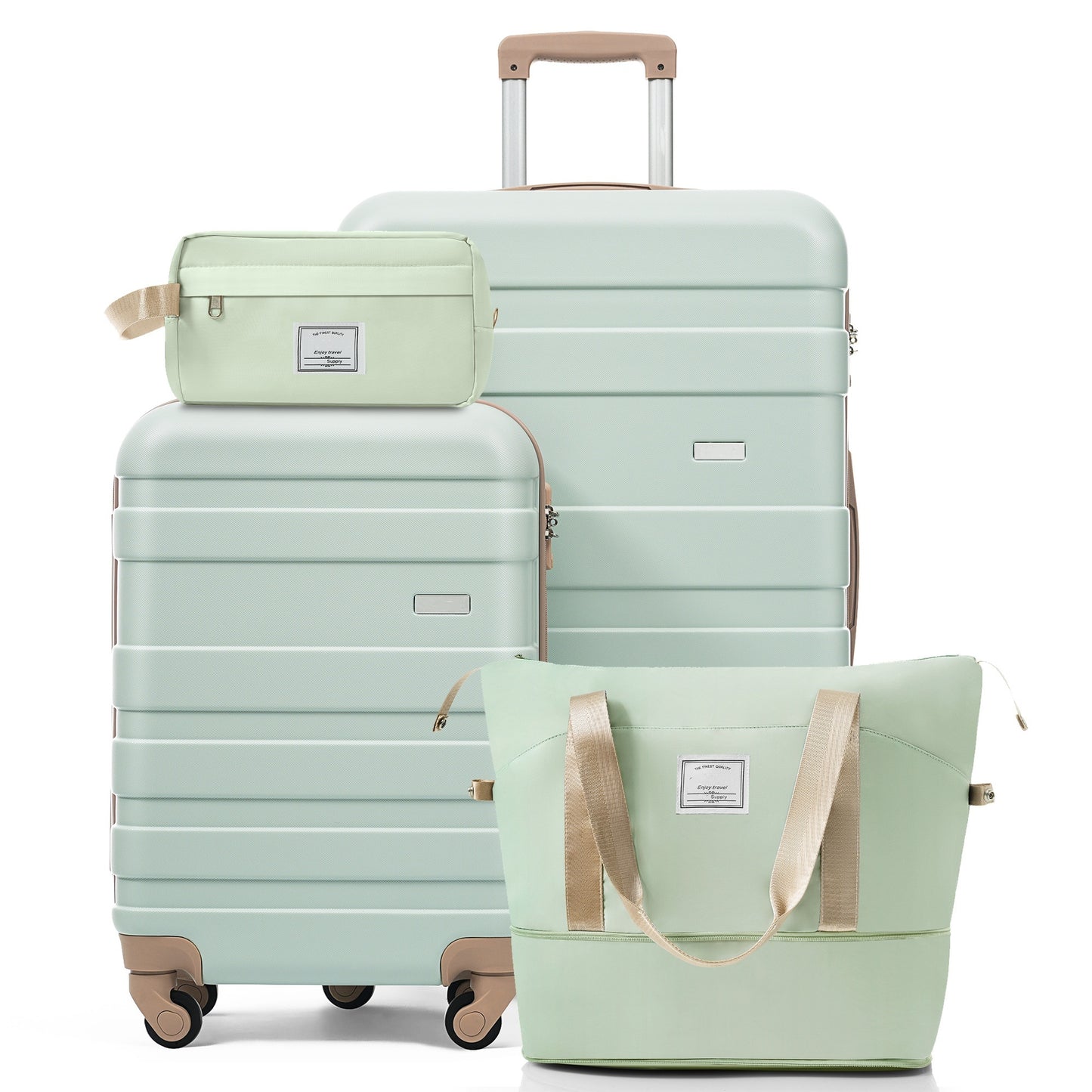 4-Piece Luggage Set - 20in Carry-On, 28in Checked