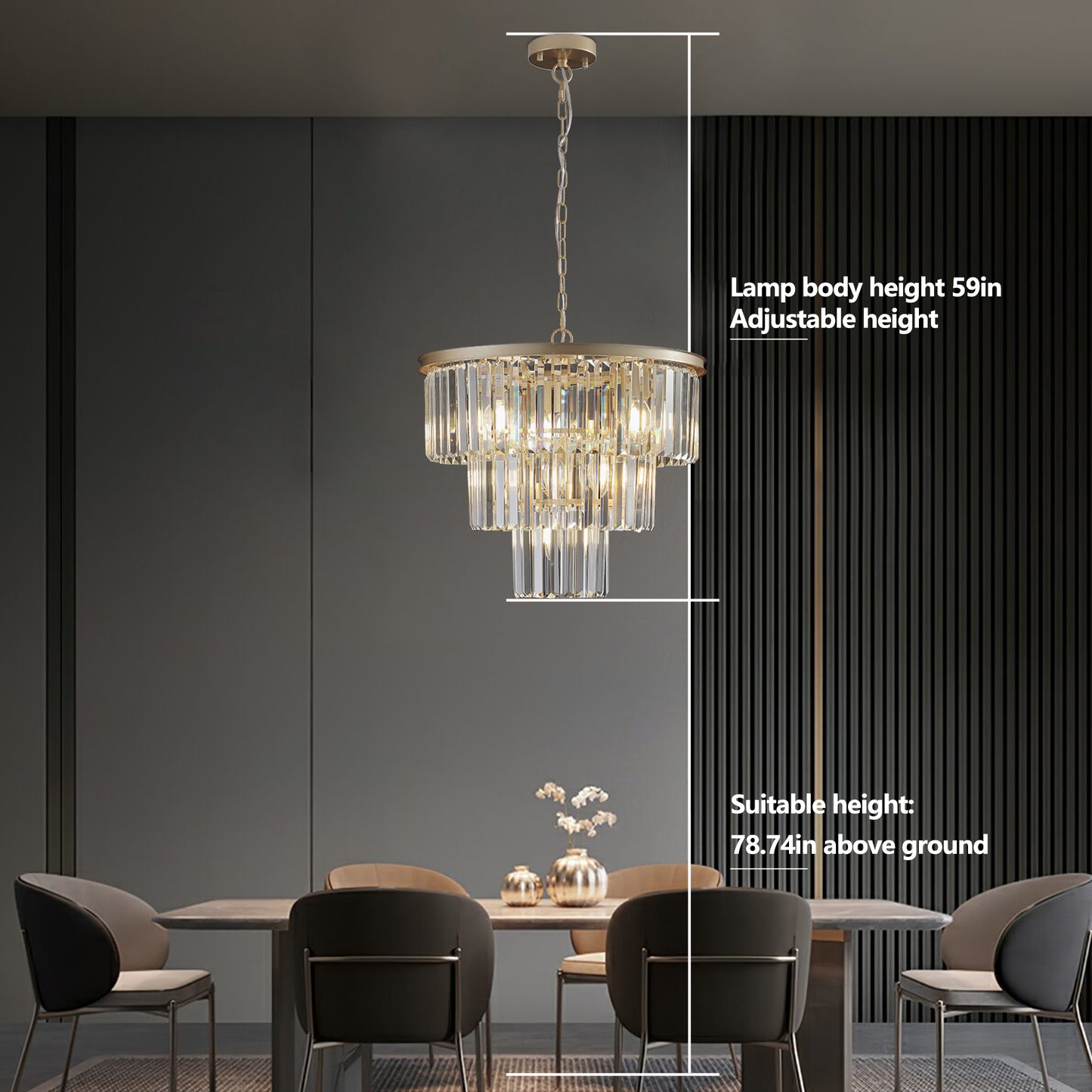 Gold Luxury Crystal Chandelier Modern Chandeliers Lights (No Bulbs)