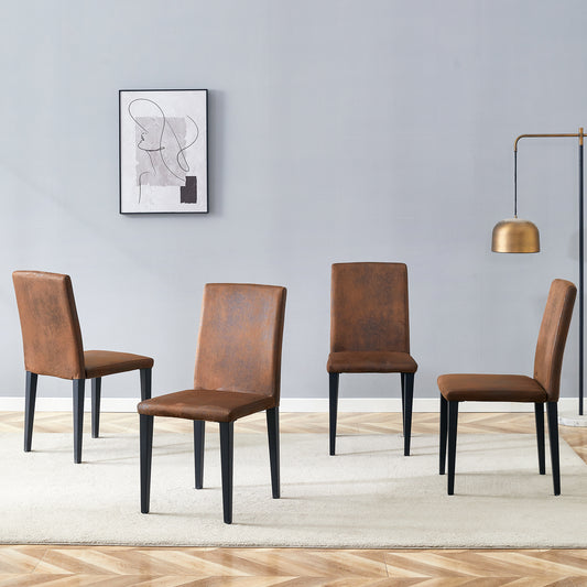 Dining Chair Fabric and Metal Set Of 4 Upholstered Seating, Available in Set Of 4 and Set Of 2 for Dining Room, Kitchen or Lounge Use
