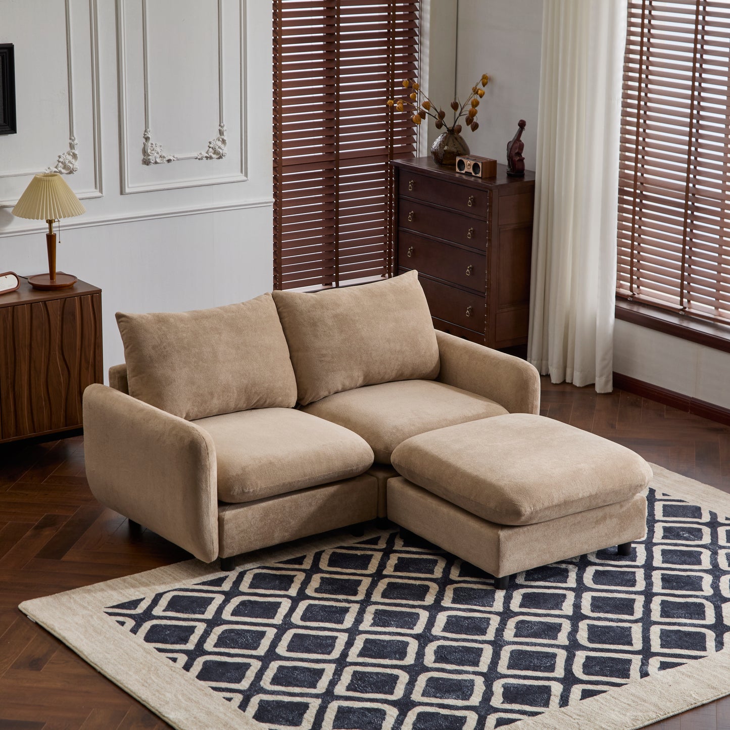 Modular Velvet Sectional Sofa Corner Chair – Convertible Upholstered Couch with Flexible Configurations for Living Room