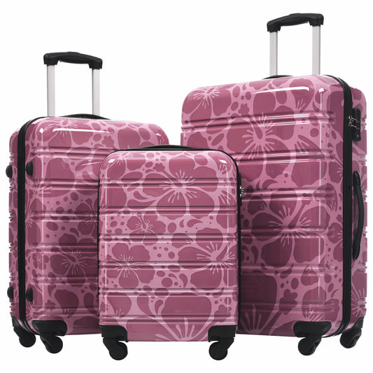 Luggage Set Pink Purple PC for travel organization