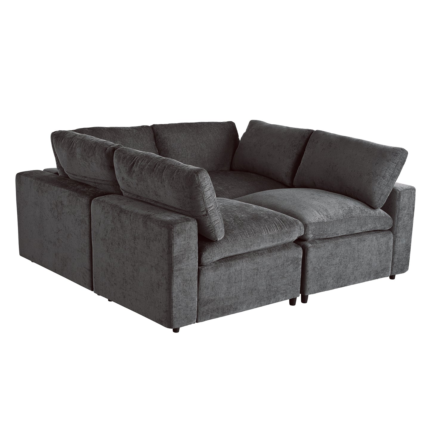 Upholstered Modular Sofa with  with Storage Space, USB Charge Ports,Wireless Charging and Built-in Bluetooth Speaker in Arm,Sectional sofa for Living Room Apartment.[old sku:WY000317AAE]