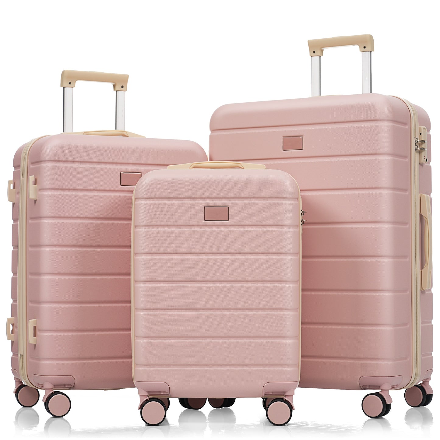 Premium ABS Travel Luggage Set, 3-Piece TSA Lock Suitcase Ensemble with 20