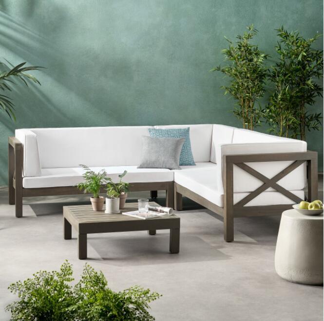 BRAVA X-BACK 4-PIECE SOFA SET , WHITE