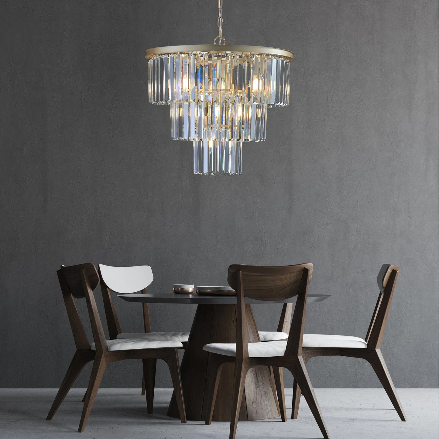 Gold Luxury Crystal Chandelier Modern Chandeliers Lights (No Bulbs)